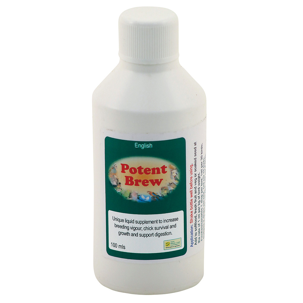 An image of Potent Brew Live Probiotic 100ml Pet Bird Supplement