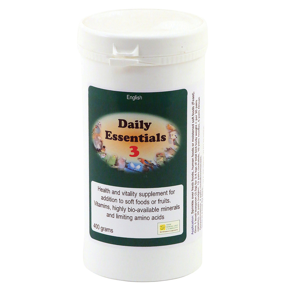 An image of Daily Essentials 3 Powdered Multi-Vitamins for Parrots 400g