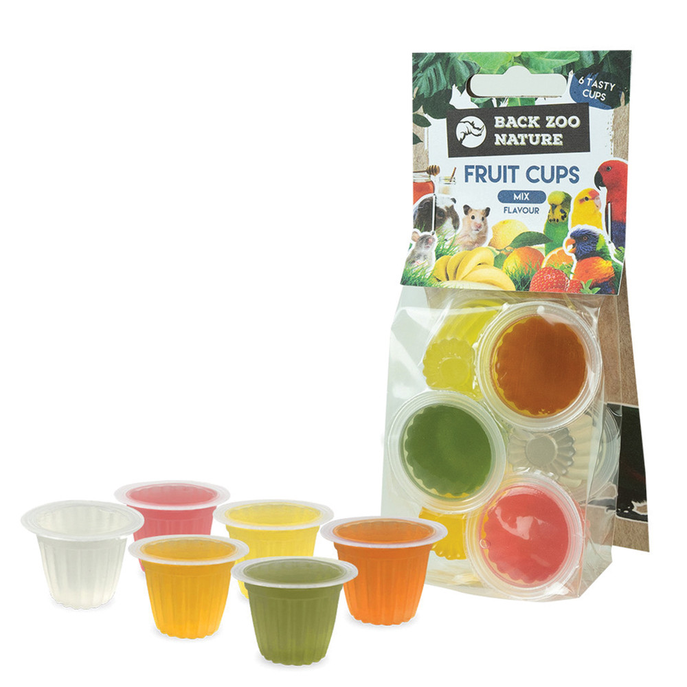 An image of Pack of 6 Assorted Jelly Cup Parrot Treats