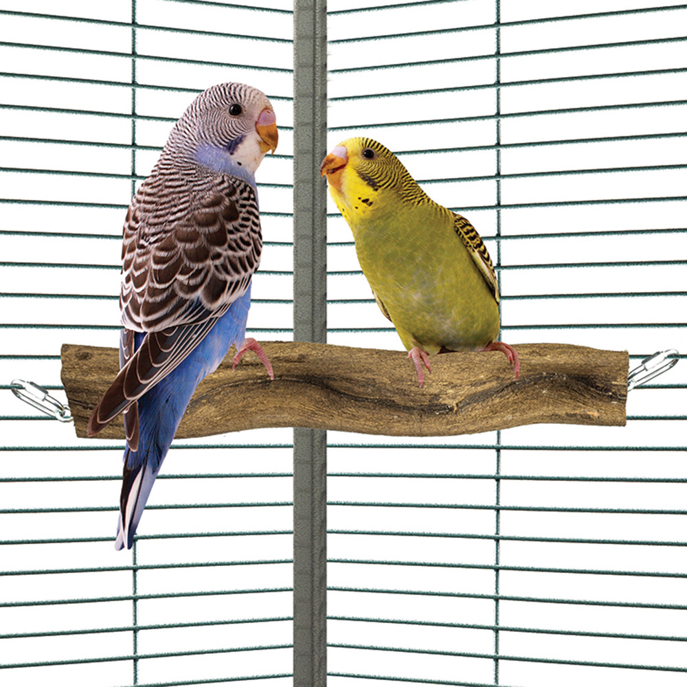 An image of Wavy Wood Wiggle Corner Parrot Perch Small