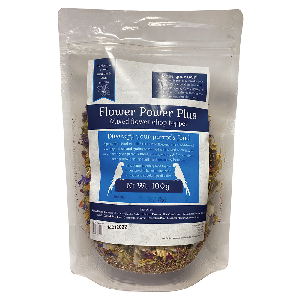 An image of Mikey & Mia Flower Power Plus Parrot Food 100g