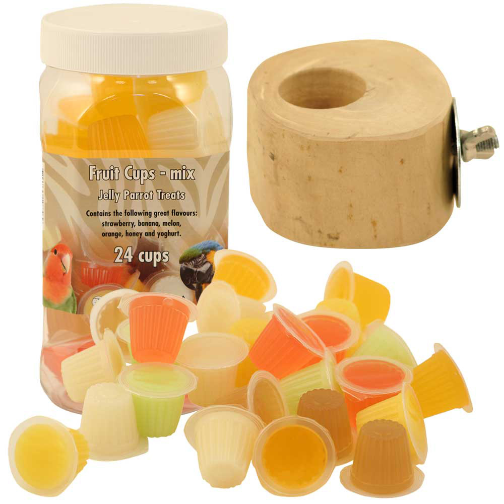 An image of Tub of 24 Assorted Jelly Cups and Holder Bundle