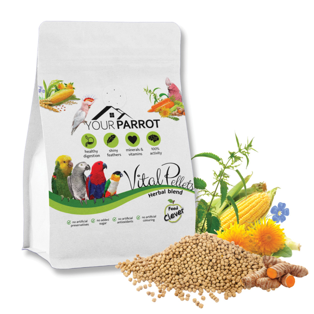 An image of Your Parrot Vital Pellets Herbal Blend Complete Parrot Food 900g