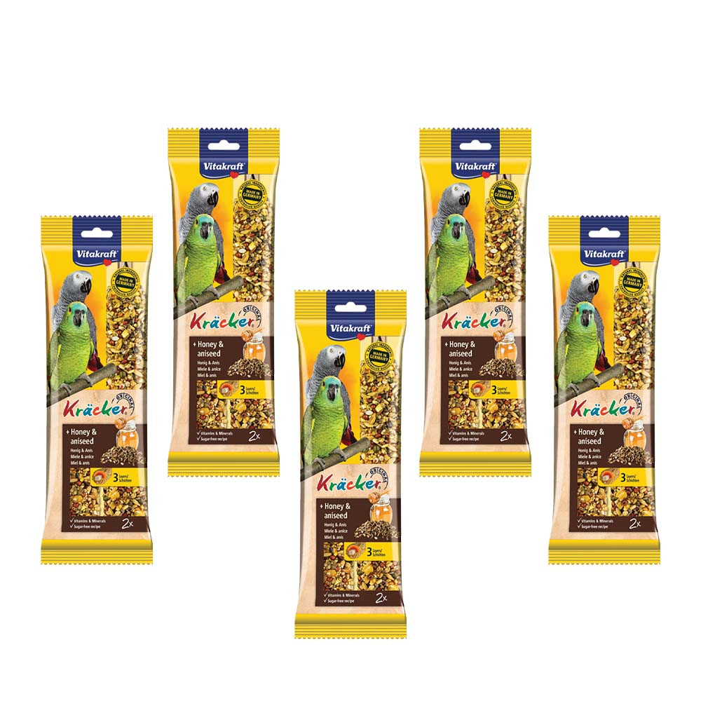 An image of Vitakraft Parrot Treat Sticks Honey and Aniseed Case of 5