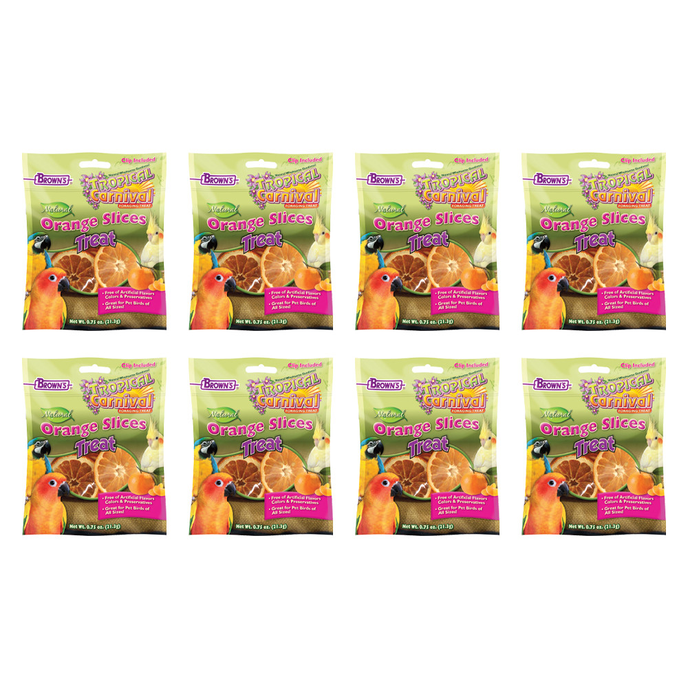 An image of Brown's Orange Slices Parrot Treats Case of 8