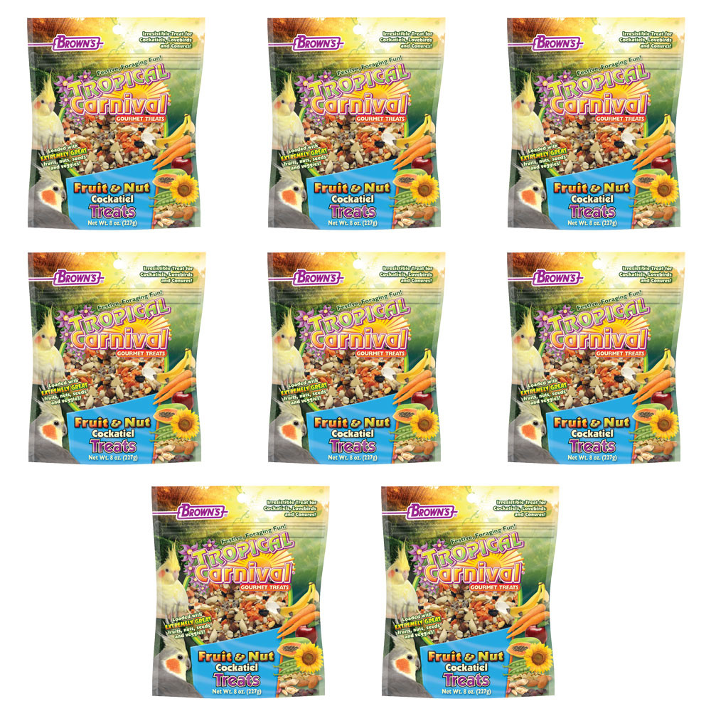 An image of Brown's Fruit and Nut Carnival Small Parrot Treat 227g Case of 8