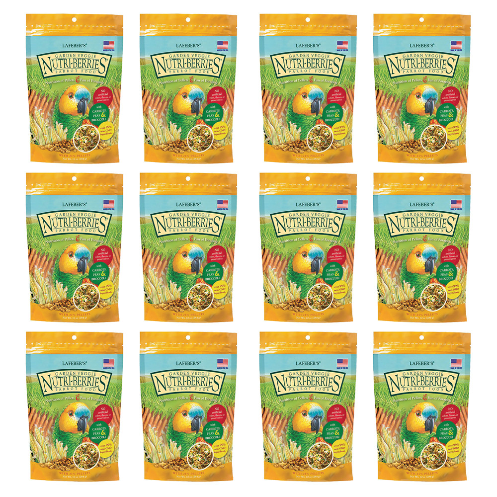 An image of Lafeber NutriBerries Garden Veggie 284g Complete Parrot Food Case of 12