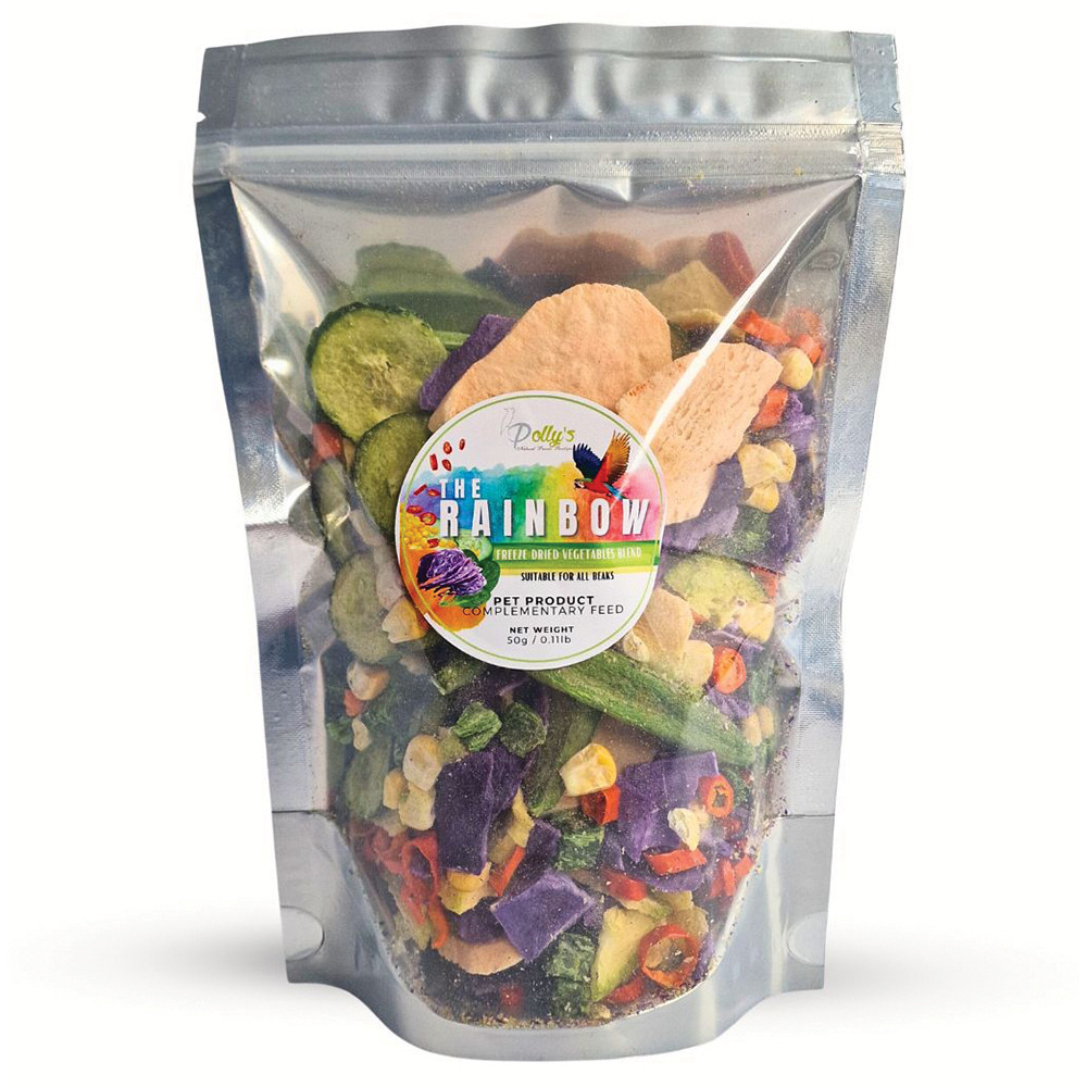 An image of Polly's The Rainbow Freeze Dried Vegetable Blend 50g