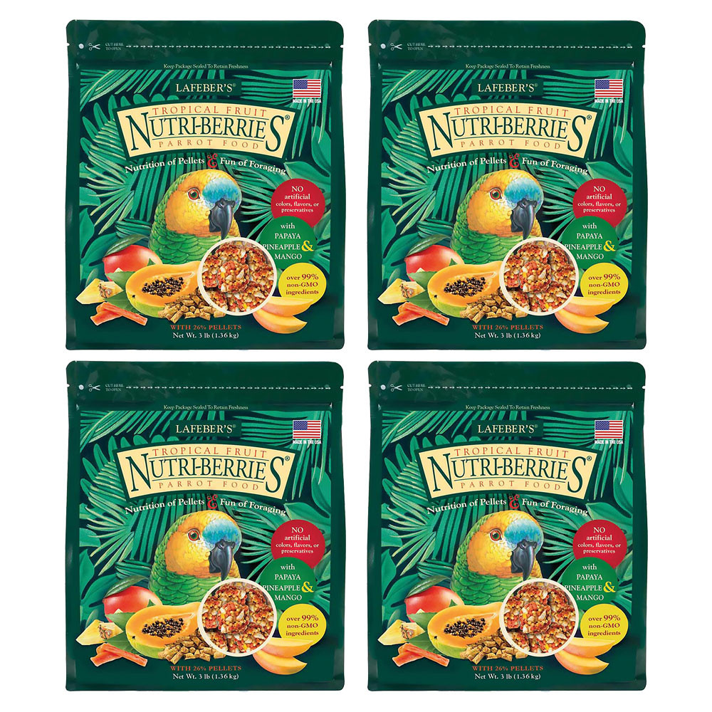An image of Lafeber NutriBerries Tropical Fruit Complete Parrot Food 1.36kg - Case of 4