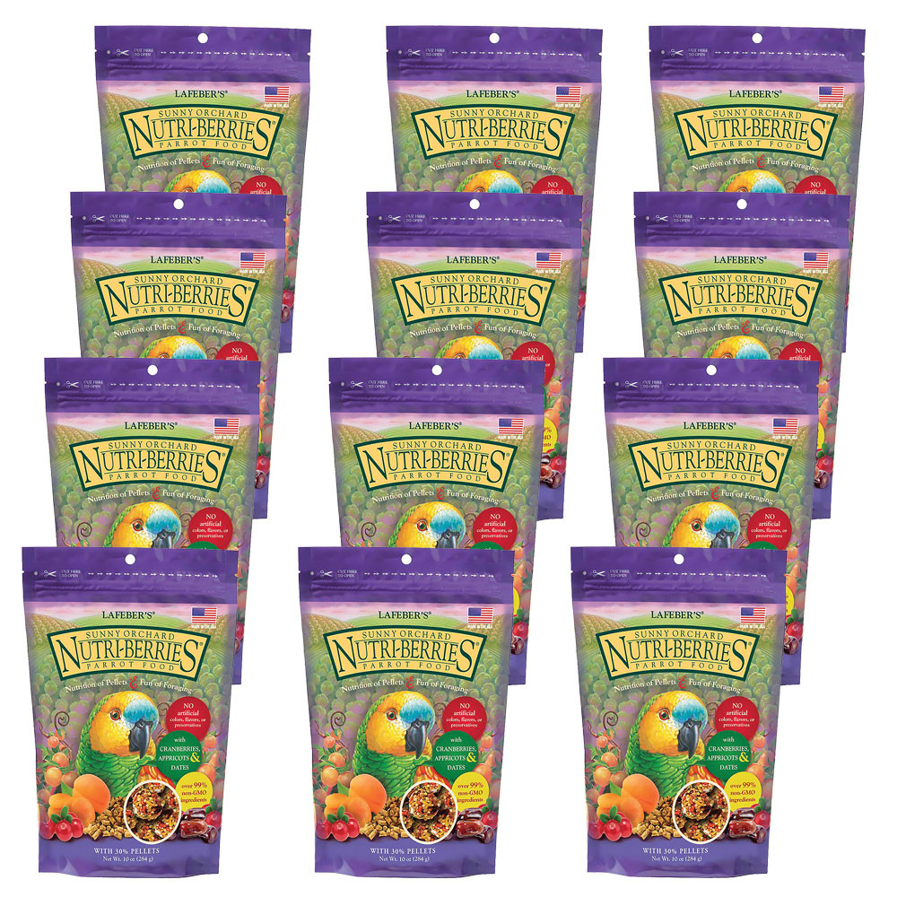 An image of Lafeber NutriBerries Sunny Orchard 284g Complete Parrot Food Case of 12
