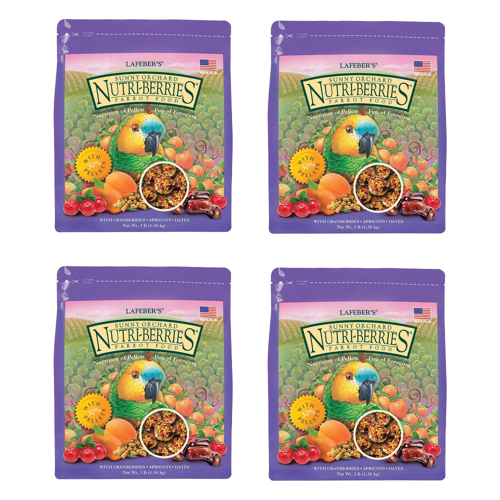 An image of Lafeber NutriBerries Sunny Orchard 1.36kg Complete Parrot Food Case of 4