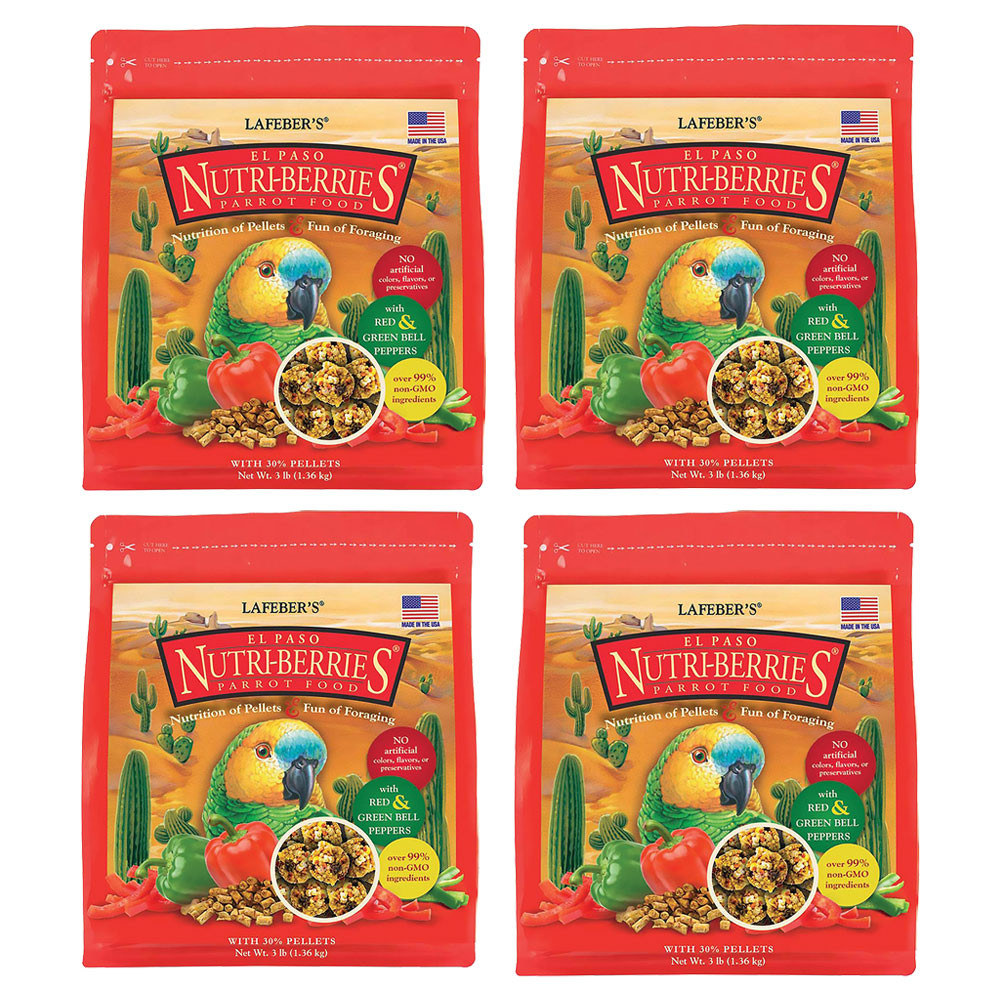 An image of Lafeber NutriBerries Spicy El Paso 1.36kg Complete Parrot Food Case of 4
