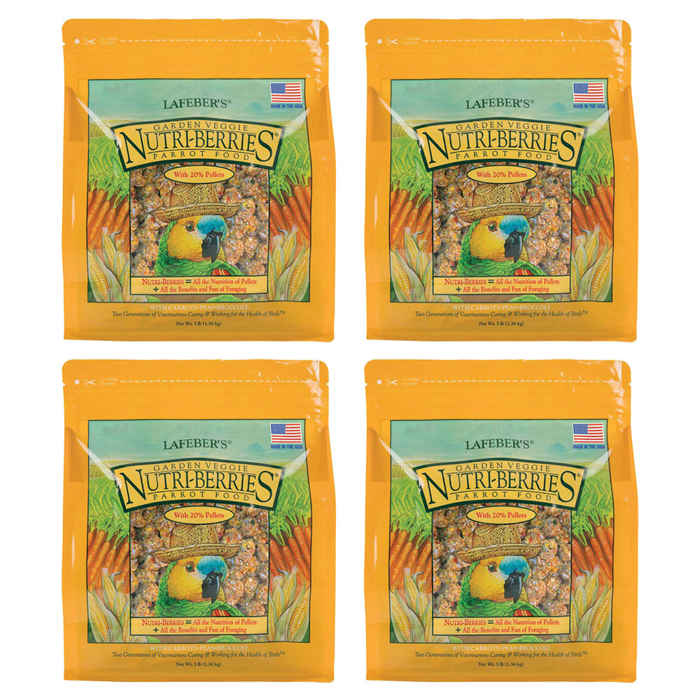 An image of Lafeber NutriBerries Garden Veggie 1.36kg Complete Parrot Food Case of 4
