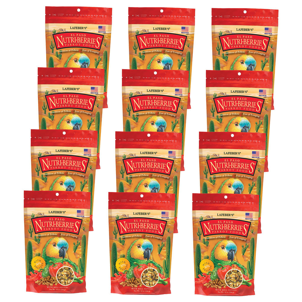 An image of Lafeber NutriBerries Spicy El Paso 284g Complete Parrot Food Case of 12