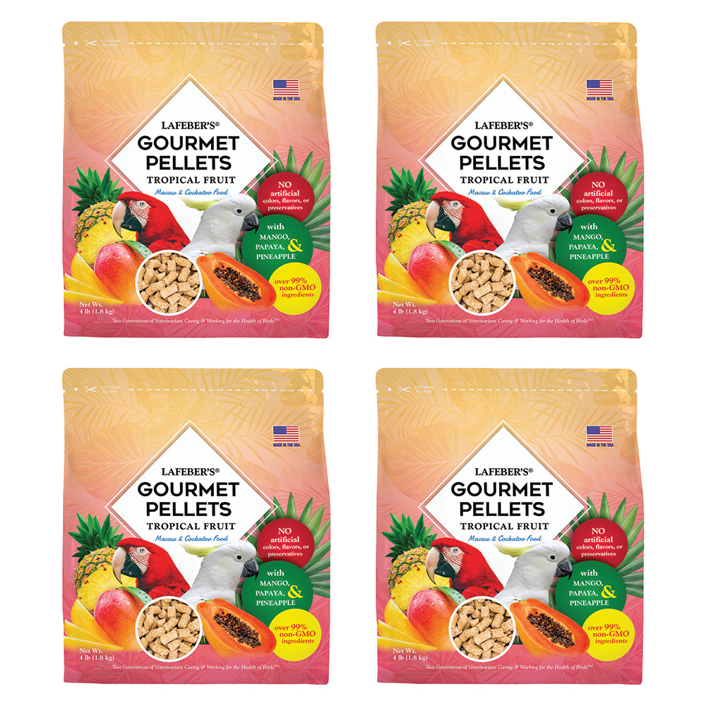 An image of Lafeber Gourmet Pellets Tropical Fruit 1.8kg Complete Large Parrot Food Case of ...