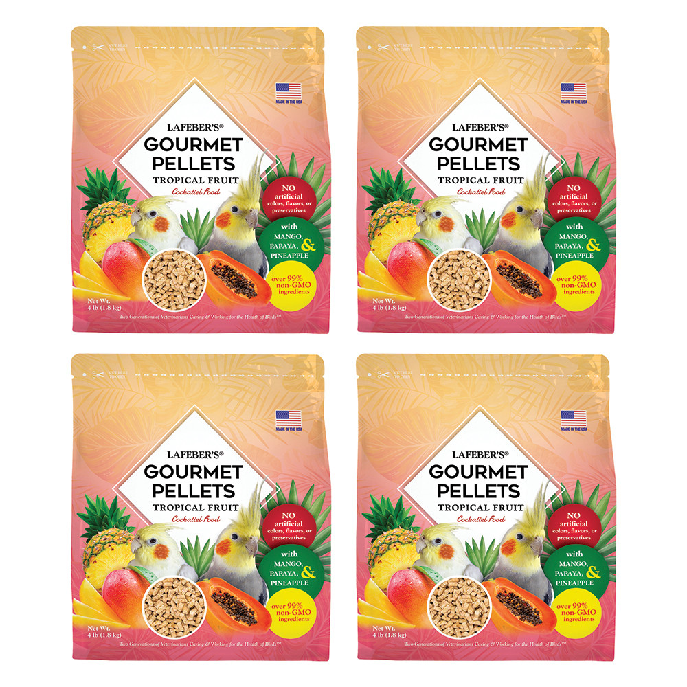 An image of Lafeber Gourmet Pellets Tropical Fruit 1.8kg Complete Cockatiel Food Case of 4