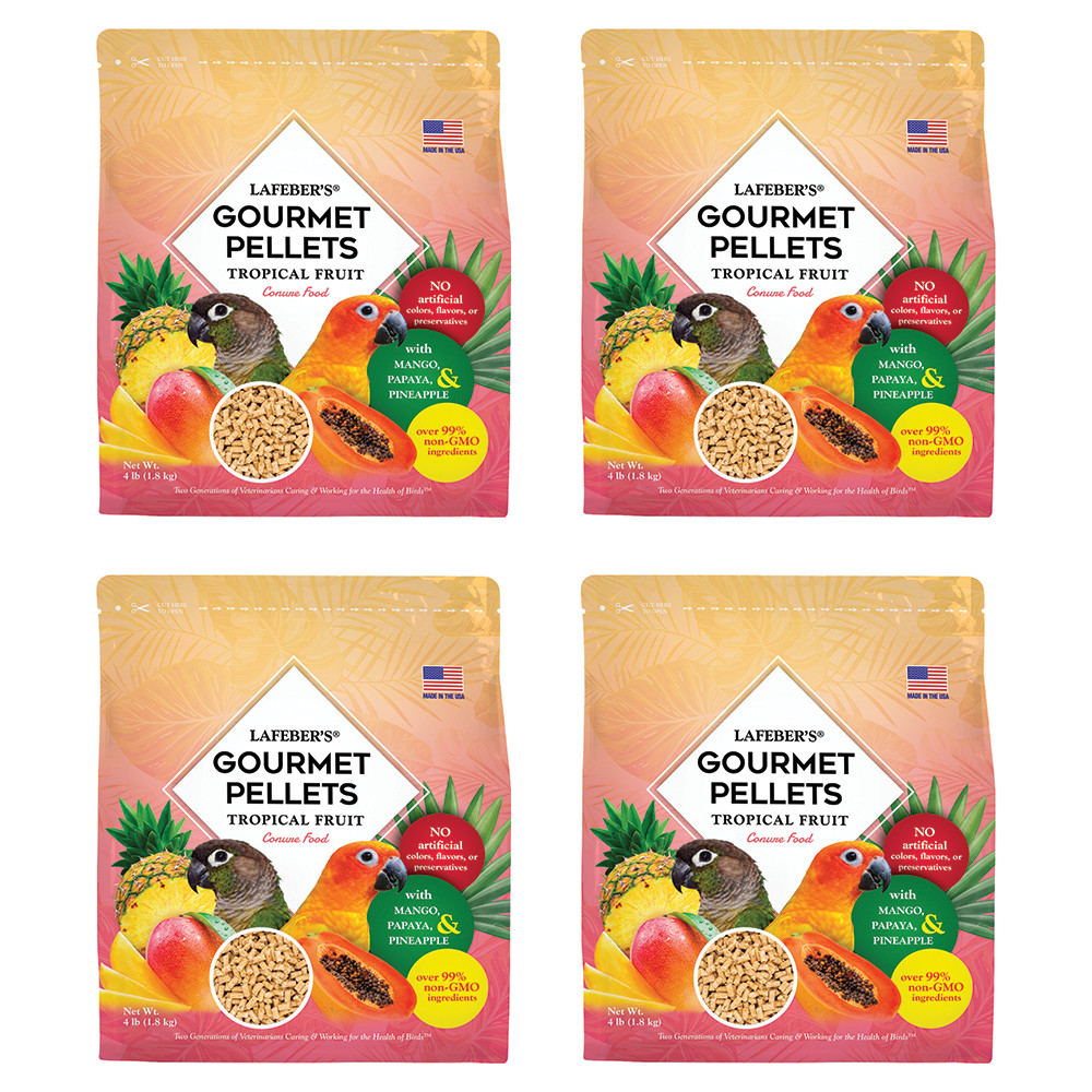 An image of Lafeber Gourmet Pellets Tropical Fruit 1.8kg Complete Conure Food - Case of 4