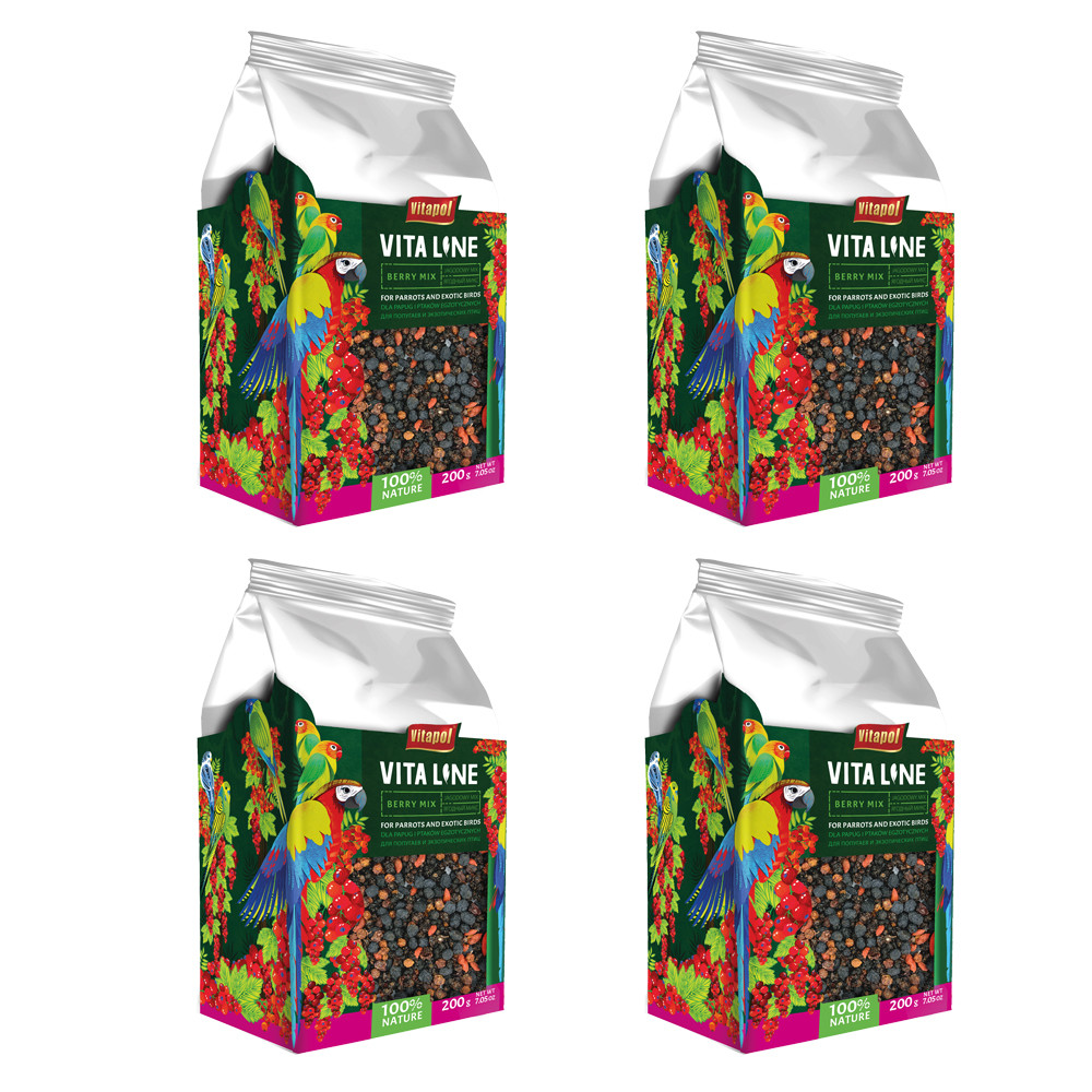 An image of Vitapol Vita Line Berry Mix Parrot Treats 200g Case of 4