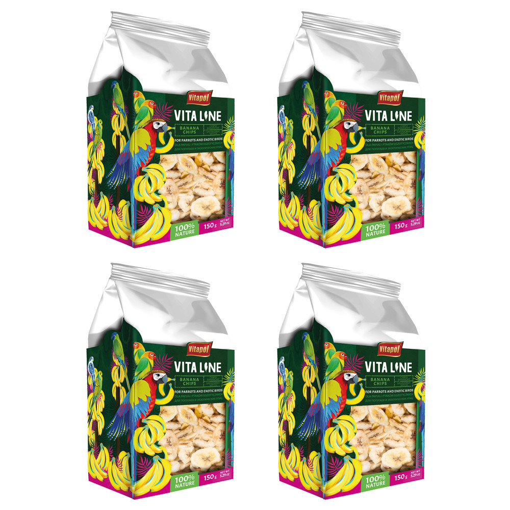 An image of Vitapol Vita Line Banana Chips - 150g - Case of 4