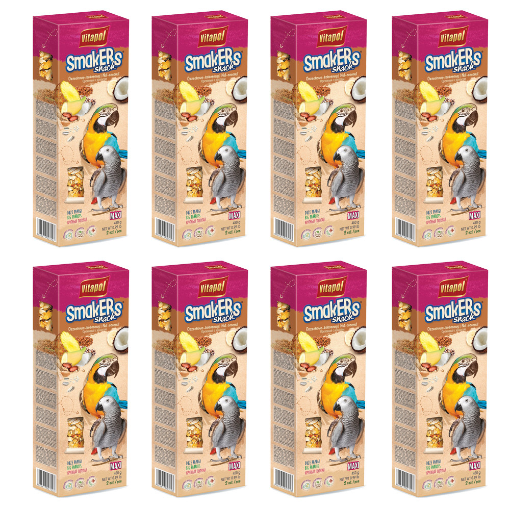 An image of Vitapol Maxi Parrot Sticks Twinpack - Nut & Coconut Case of 8