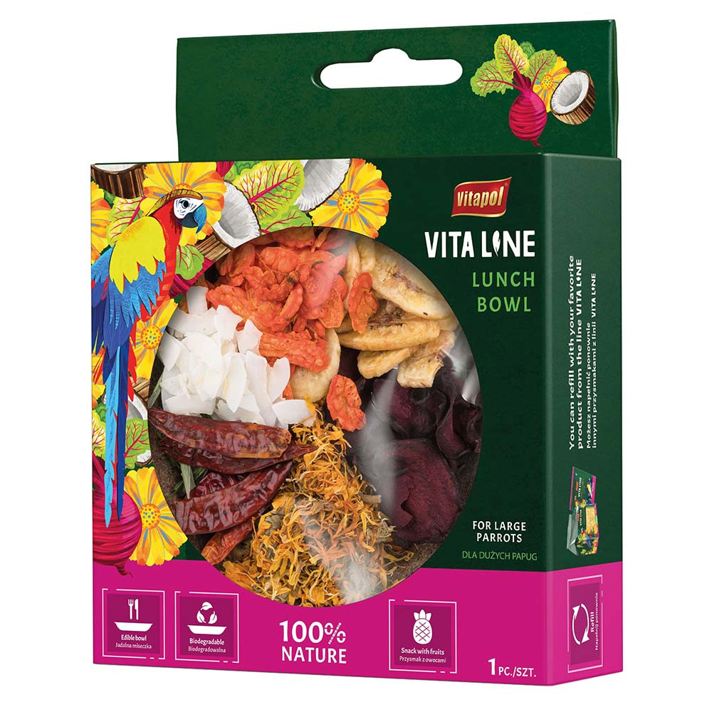 An image of Vitapol Vitaline Lunch Bowl Parrot Treat for Large Parrots