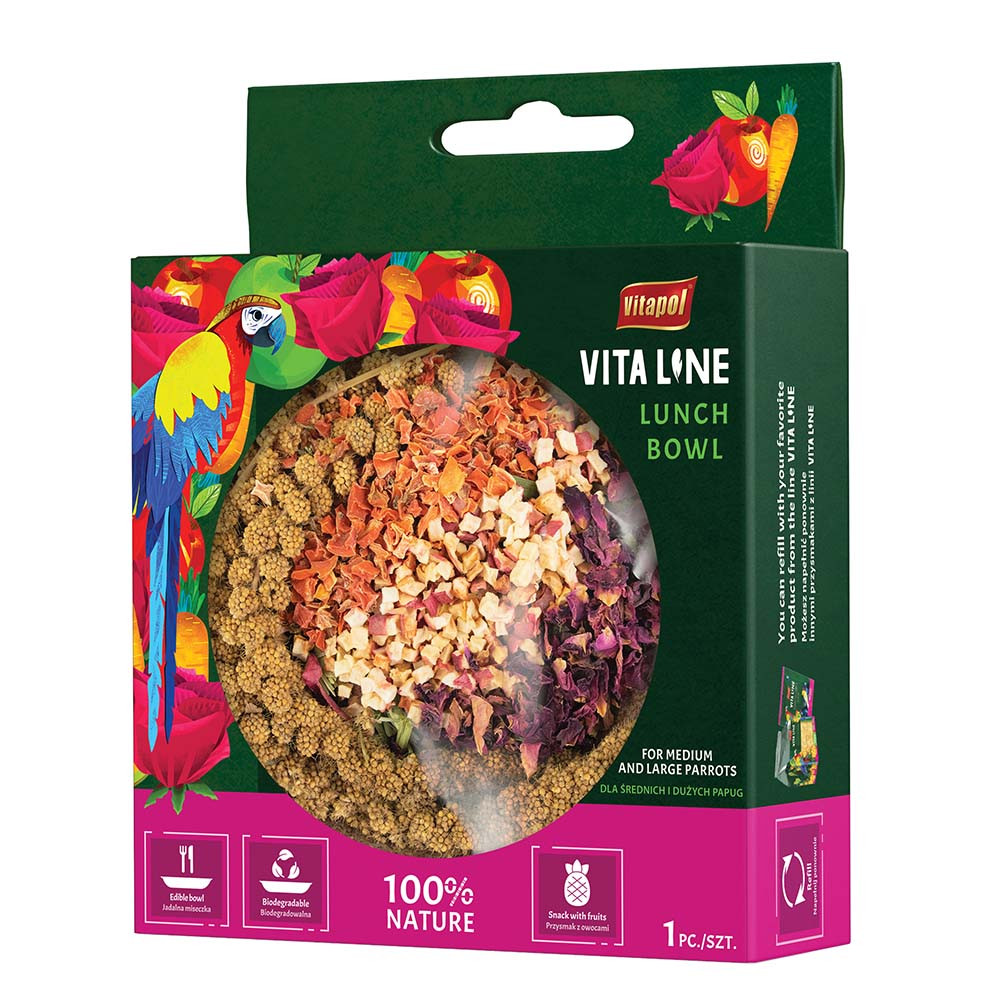 An image of Vitapol Vitaline Lunch Bowl Parrot Treat for Medium Parrots
