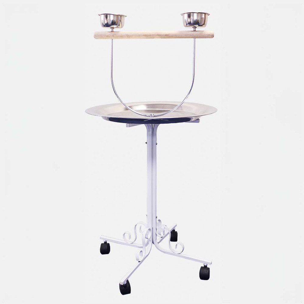 An image of King's Round Dish Parrot Play Stand White