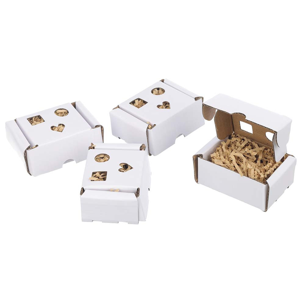 An image of Foraging Boxes Cardboard Parrot Toys Pack of 4