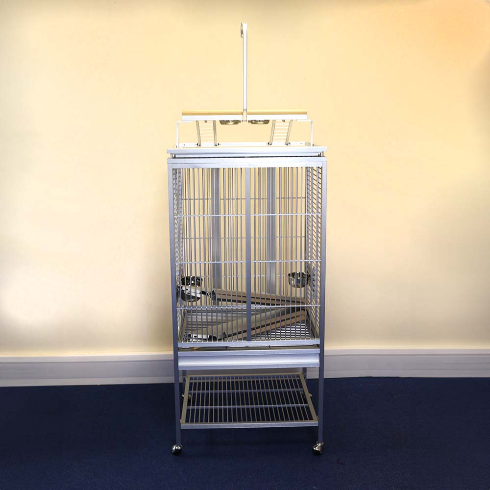 An image of ***Collection Only*** King's Aluminium ACP2522 Play Gym Top Parrot Cage Silver