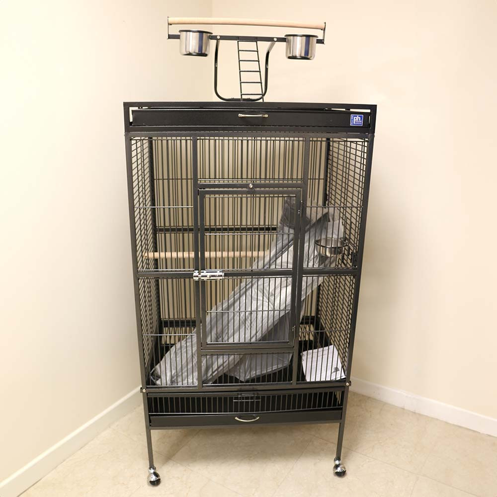 An image of ***Collection Only*** Prevue Play Gym Top Large Parrot Cage Black