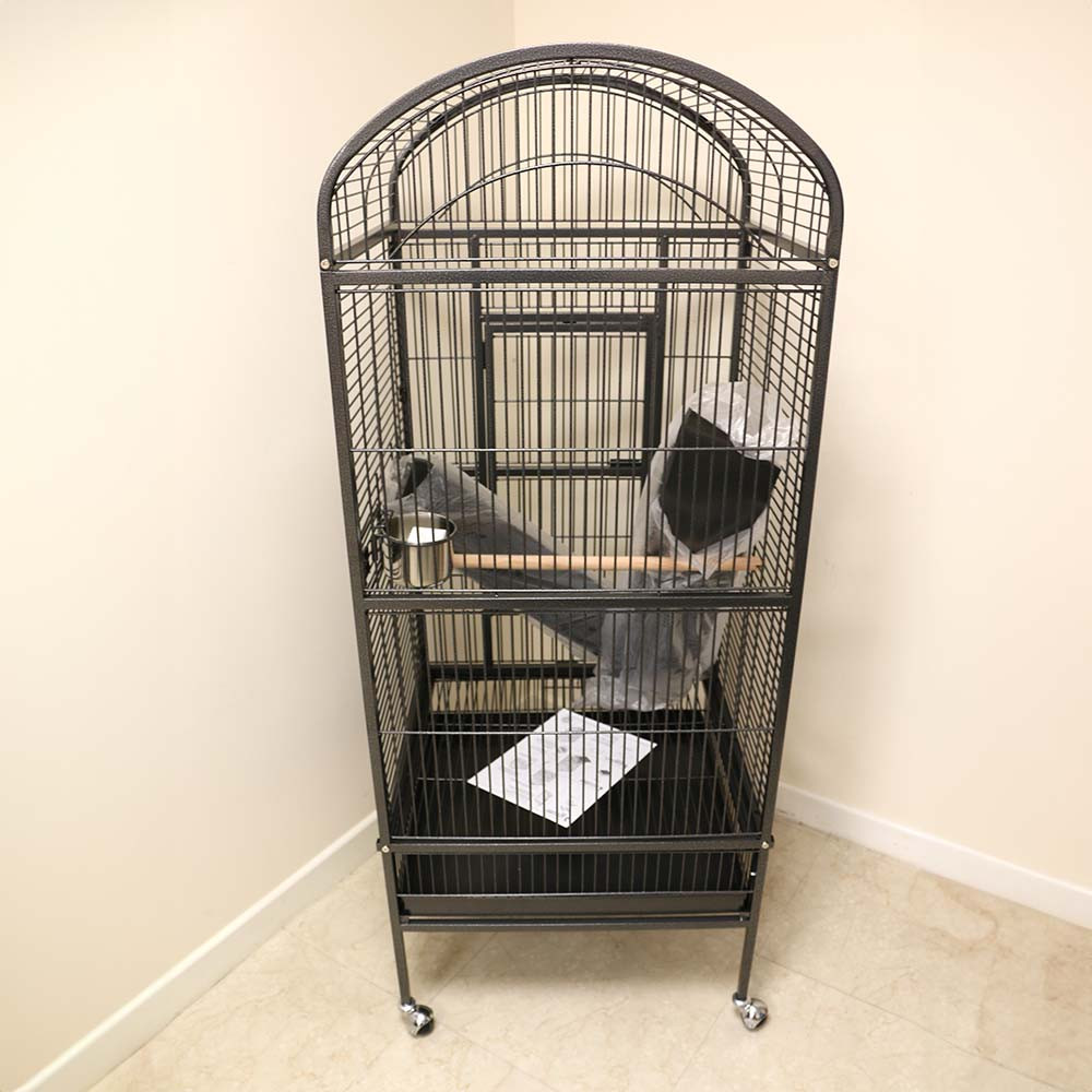 An image of ***Collection Only***Prevue Dome Top Medium Parrot Cage Black