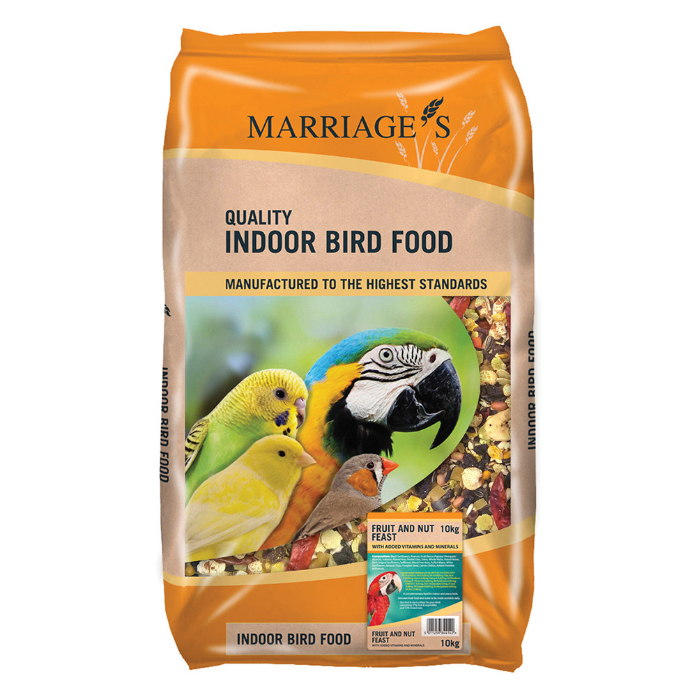 An image of Marriage's Quality Indoor Bird Fruit and Nut Feast Parrot Food 10kg