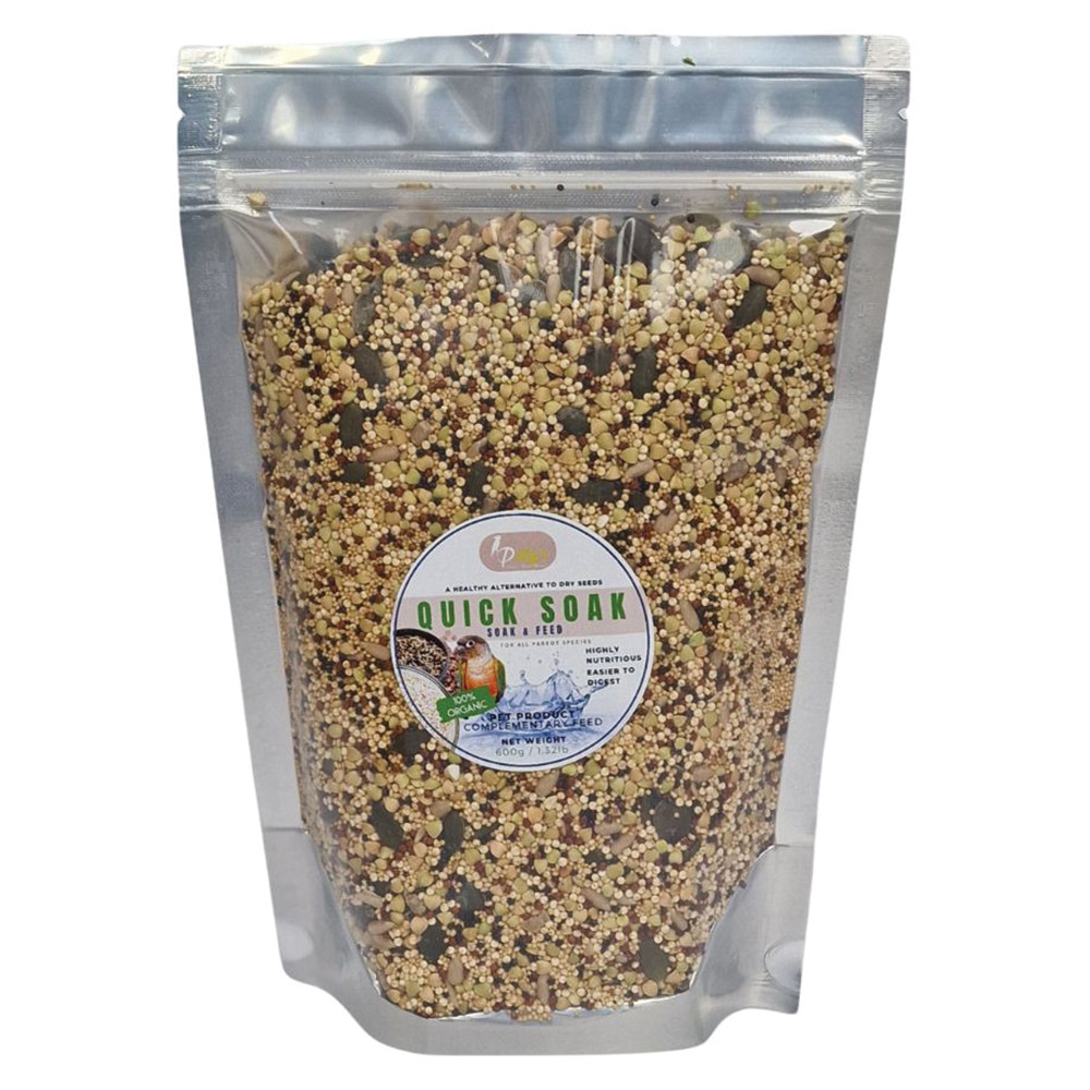 An image of Polly's Quick Soak Blend Parrot Food 600g