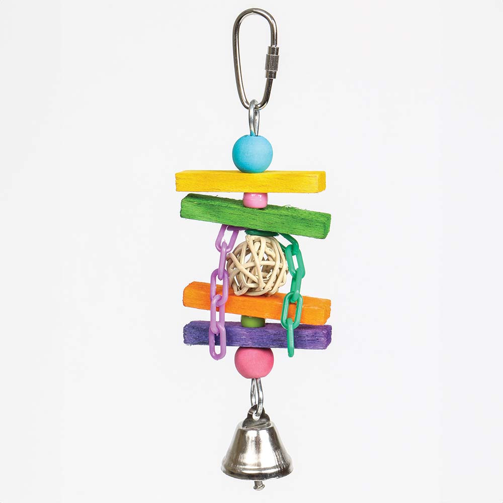 An image of Balsa Wood Rainbow Munch Small Parrot Toy