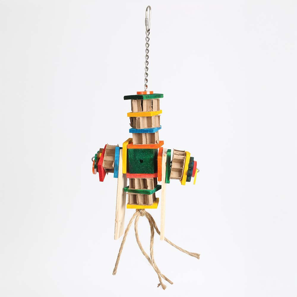 An image of Farfelu Wood and Cardboard Chewable Parrot Toy