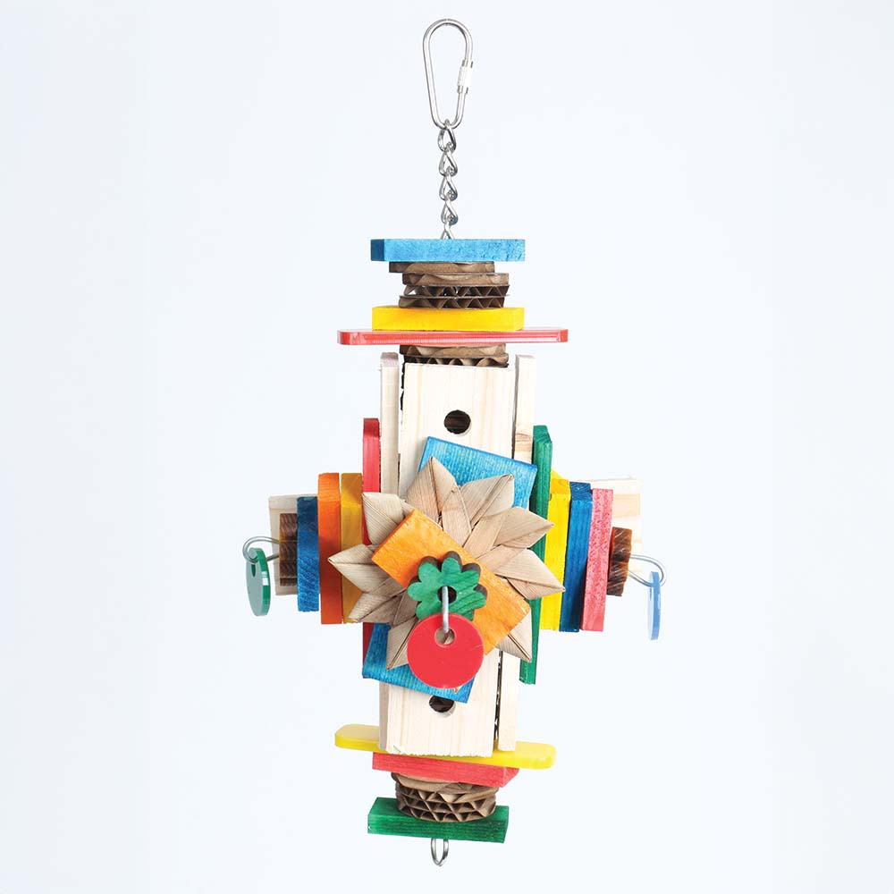 An image of Rogolo Four Way Play Chewable Parrot Toy