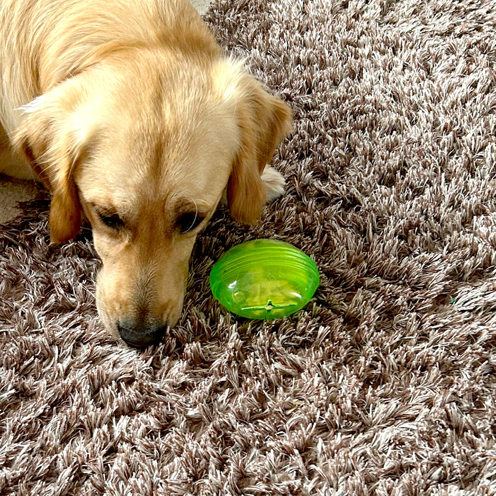 An image of Hero Soft Rubber Oval Ball Treat Dispensing Dog Toy