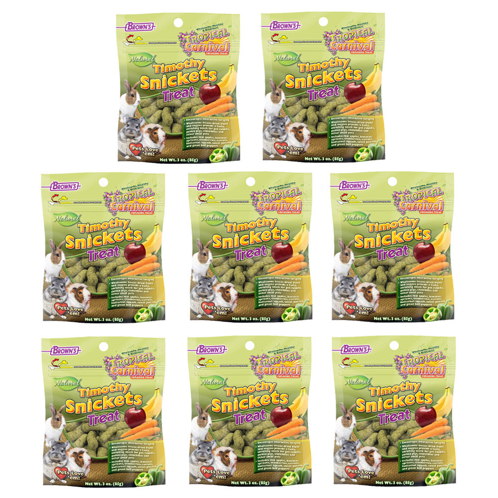 An image of Brown's Tropical Carnival Timothy Snickets Small Animal Treat - 85g Case of 8