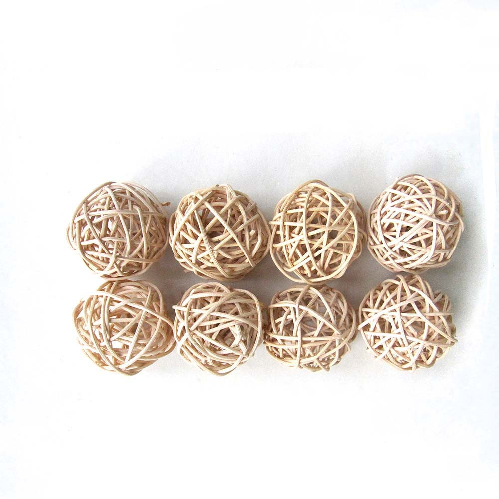 An image of Pack of 8 Munch Balls Woven Vine Chew Toy for Parrots