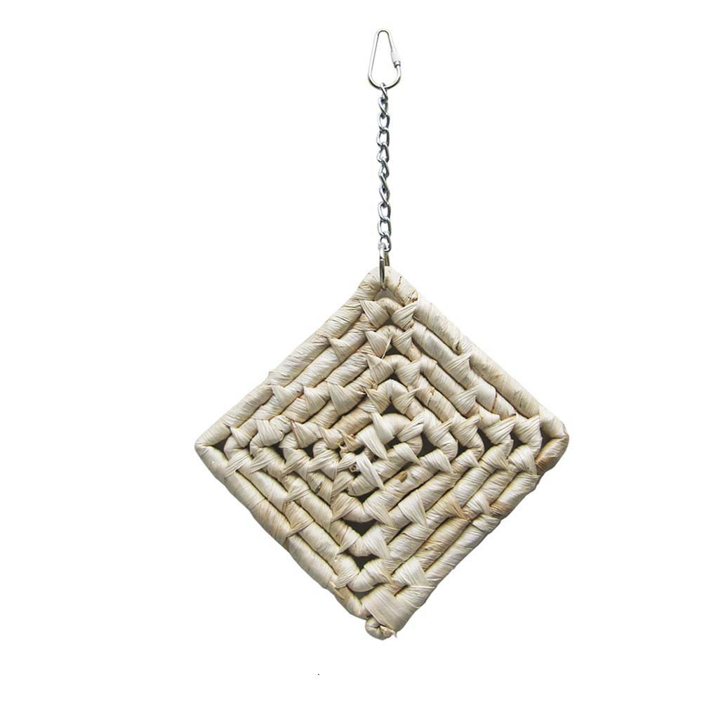 An image of Woven Natural Maize Mat Forager Parrot Toy
