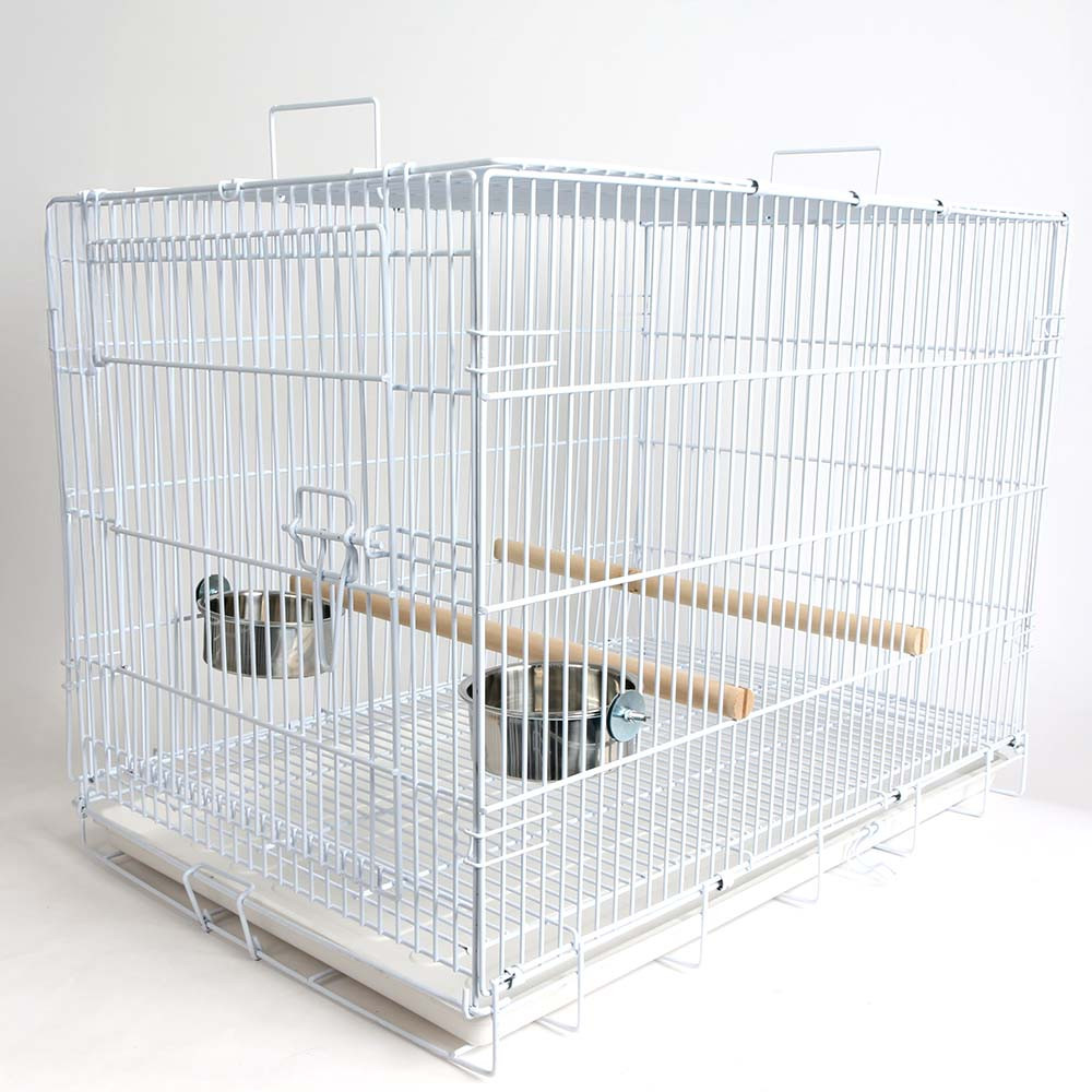 An image of Liberta Large Folding Parrot Travel Cage White