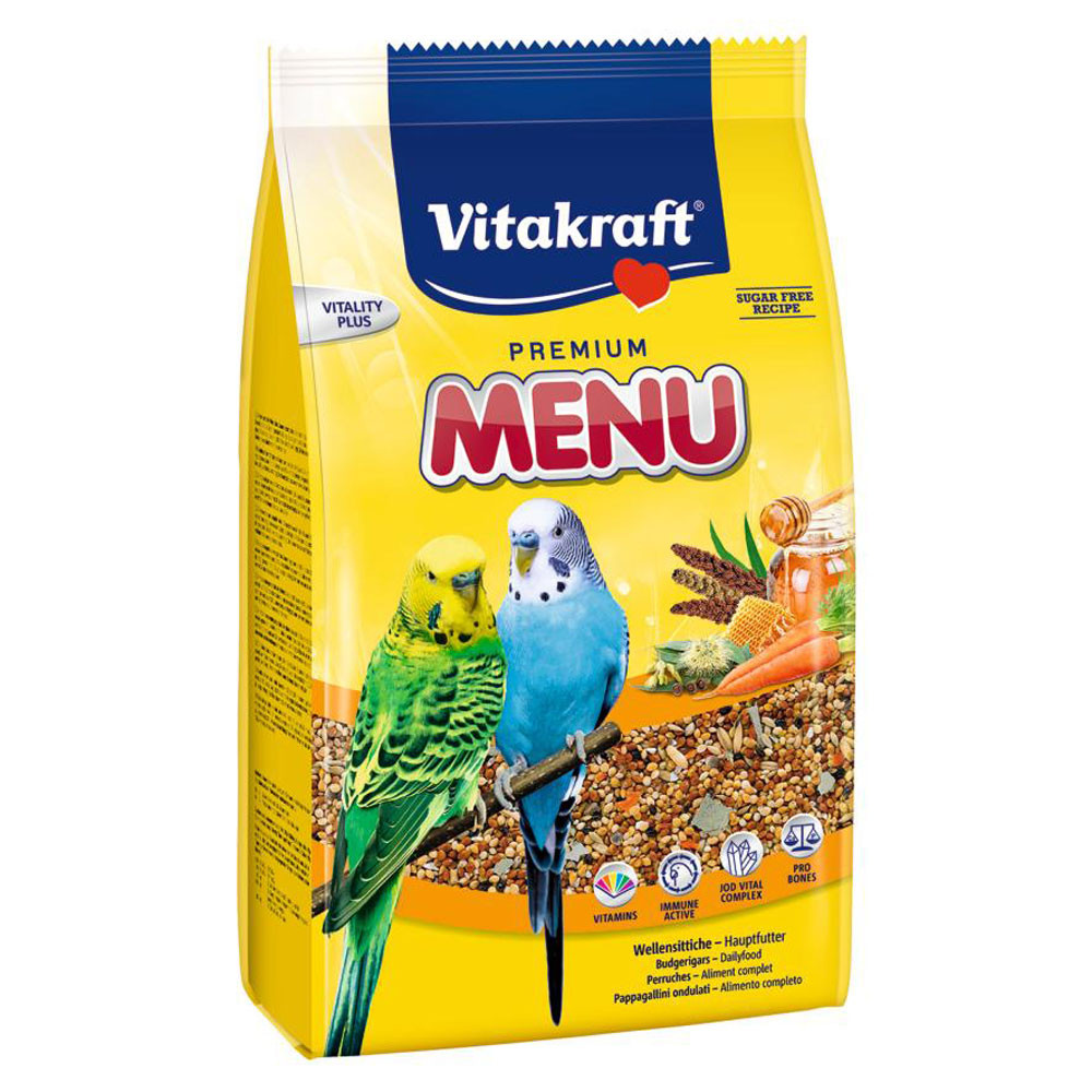 An image of Vitakraft Menu Budgie Food with Vita Herbs 500g