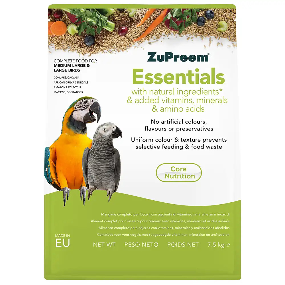 An image of ZuPreem Essentials Natural Complete Parrot Food 7.5kg