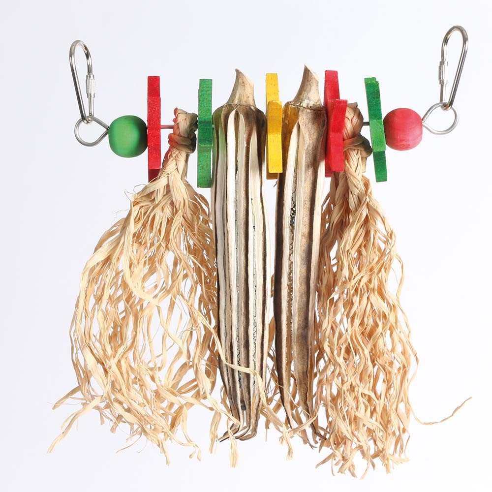 An image of Festive Garland Chew and Shred Parrot Toy