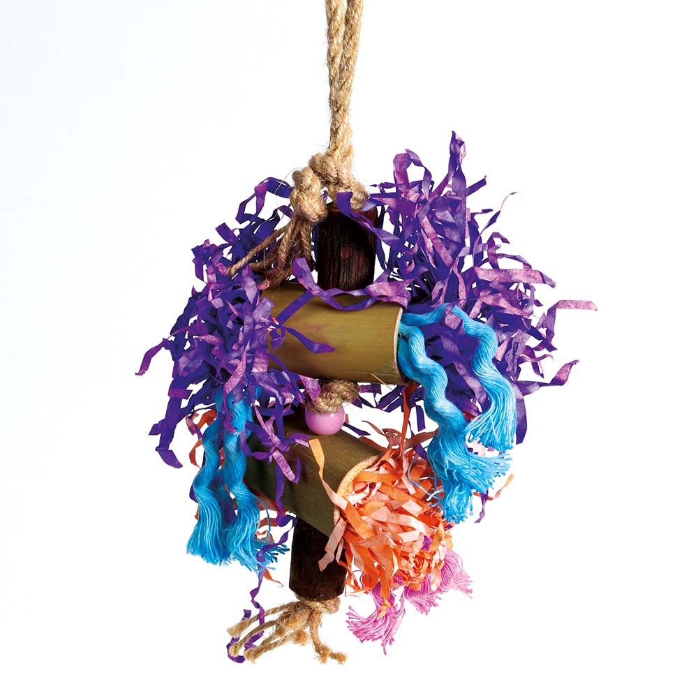 An image of bEaKs Paper Party Puzzle Foraging Parrot Toy