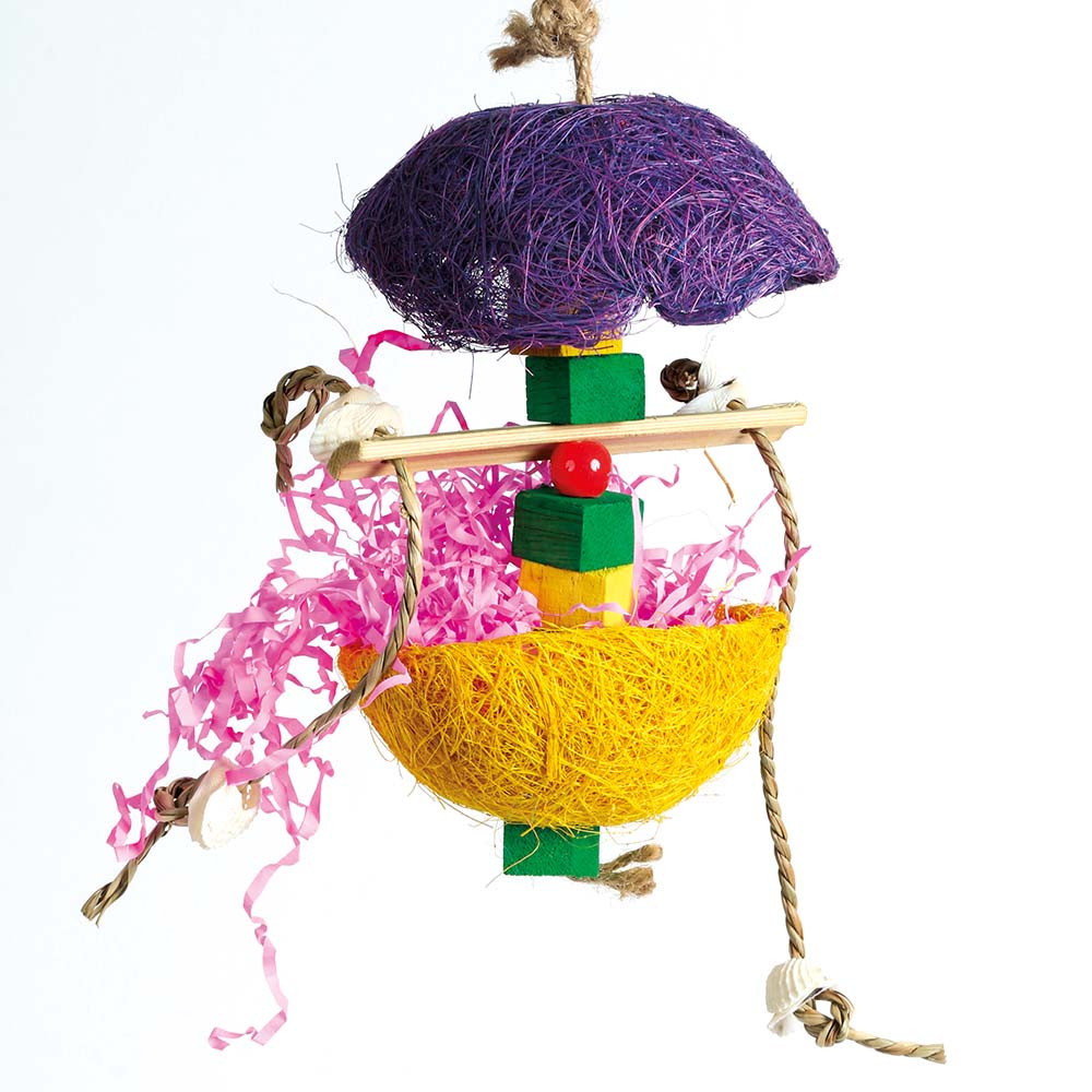 An image of bEaKs Coco Colour Ball Deluxe Forage and Preen Parrot Toy