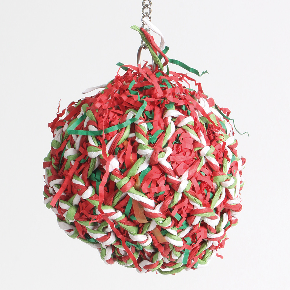 An image of Festive Shredder Ball Foraging Parrot Toy