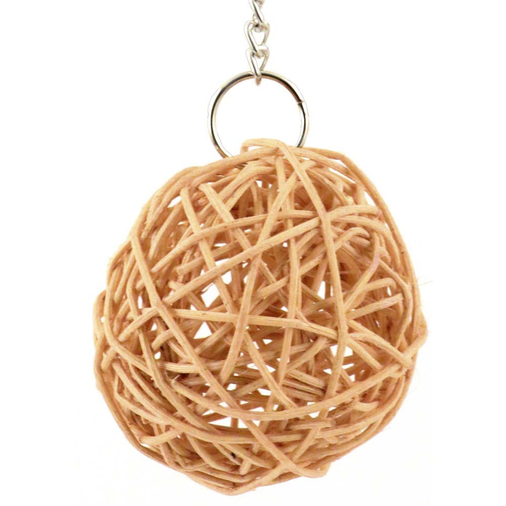 An image of Woven Vine Ball on Chain Parrot Toy - Large