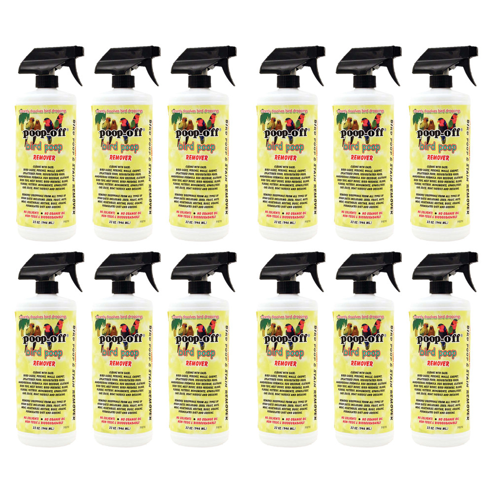 An image of Poop Off 32oz Bird Clean Up Spray Bottle Case of 12