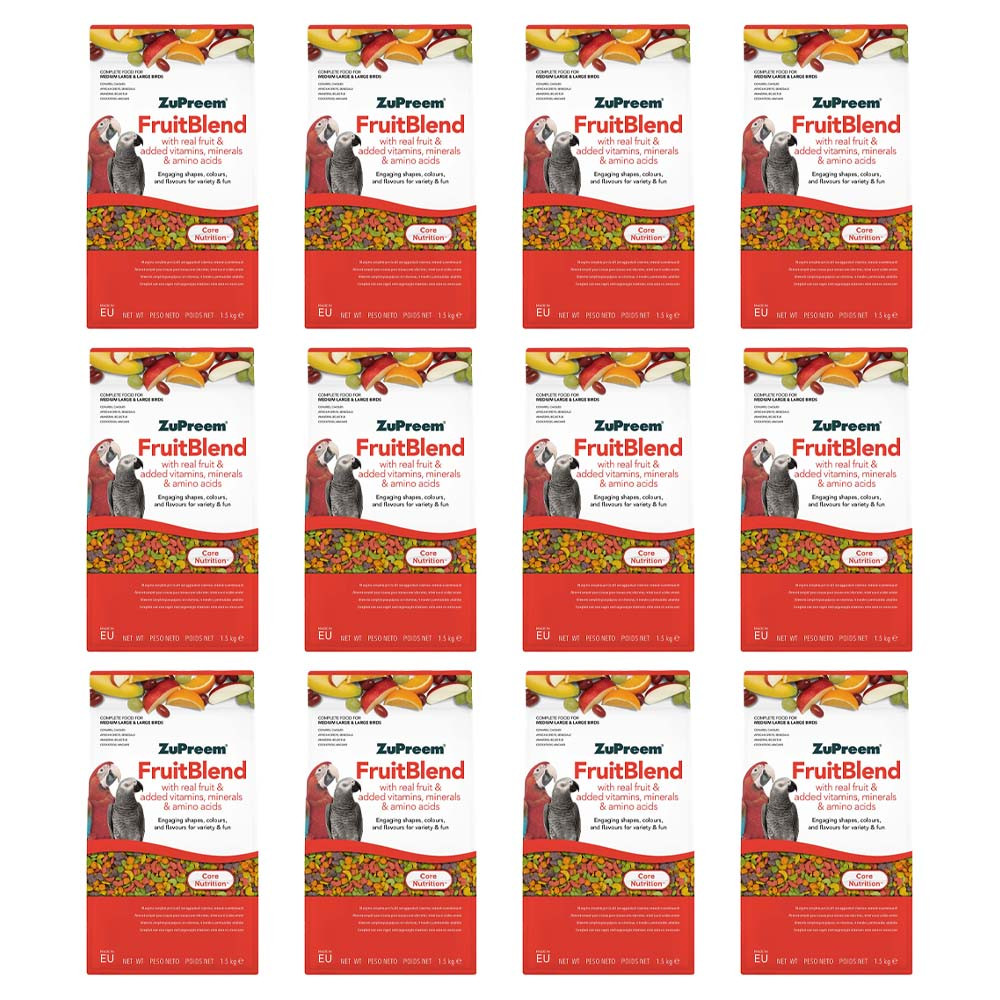 An image of ZuPreem FruitBlend Complete Parrot Food 1.5kg Case of 8